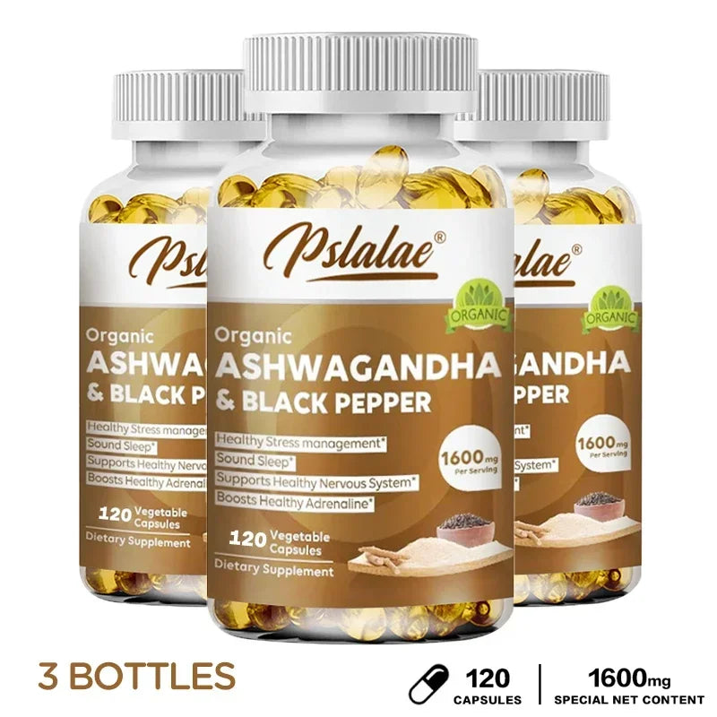 Ashwagandha Extract - Relieve Anxiety and Stress, Help Healthy Deep Sleep, Relieve Insomnia, Lose Belly Fat, and Manage Weight