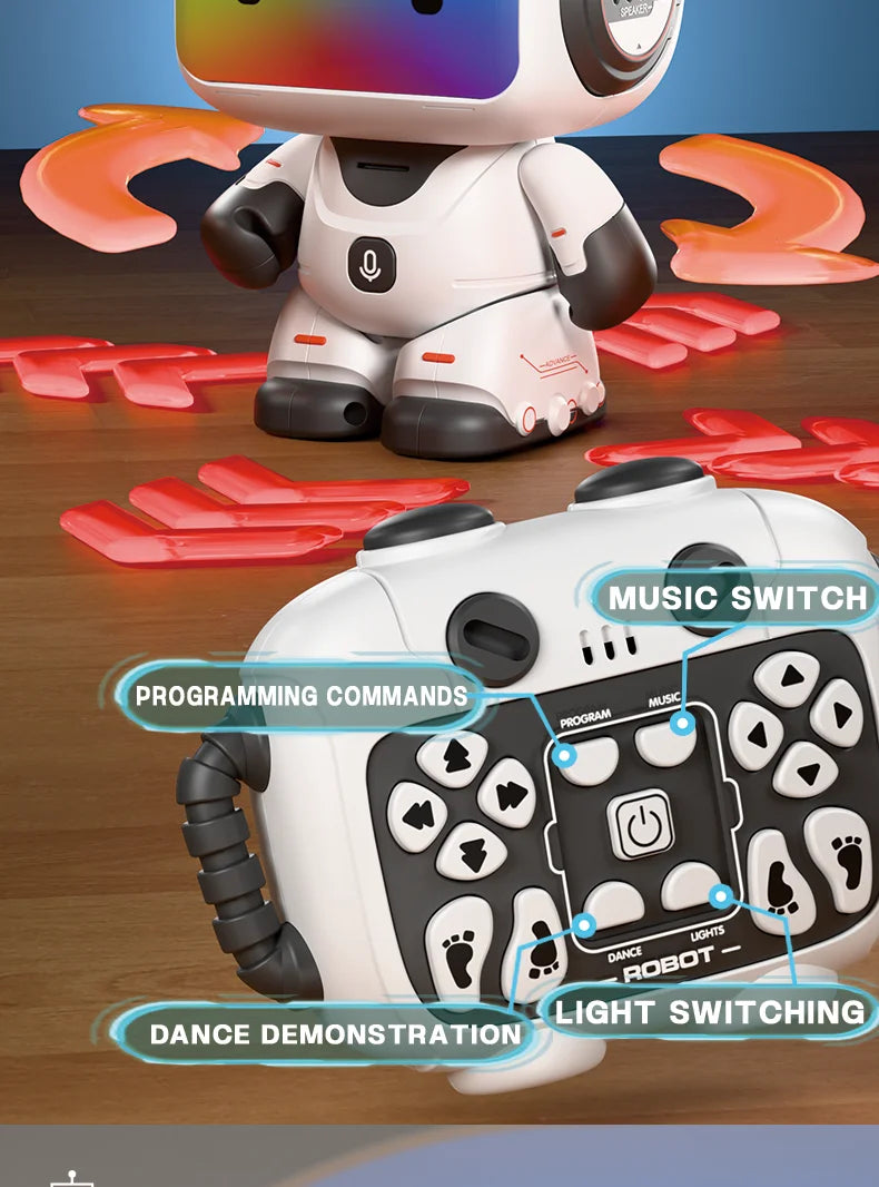Intelligent remote control robot, interactive recording, lighting, music, dance toys, birthday gifts for boys and girls