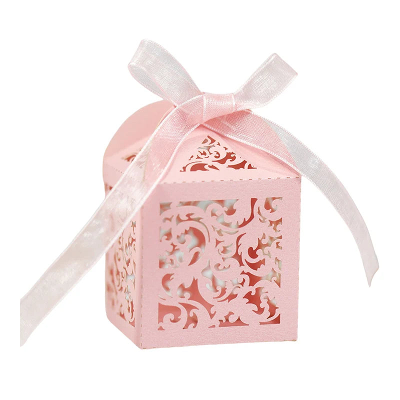 20/50Pcs Flower Vine Candy Boxes Wedding Favor Gift Packaging Box Sweet Bag With Ribbon Valentine's Day Birthday Party Supplies