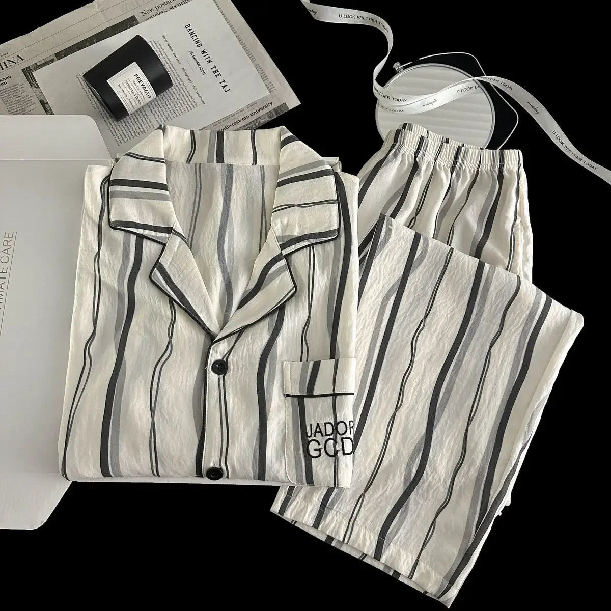 Men Spring Cloud Cotton Pajama Set Sleepwear