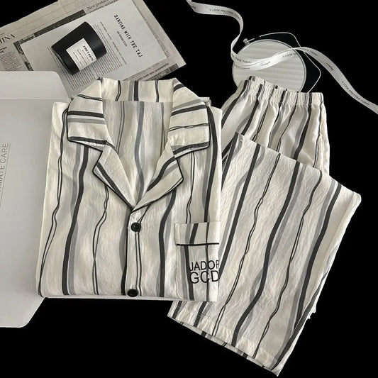 Men Spring Cloud Cotton Pajama Set Sleepwear