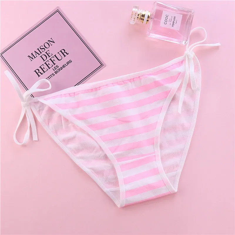 Women Funny Cotton Panties Hollow Out Seamless Briefs