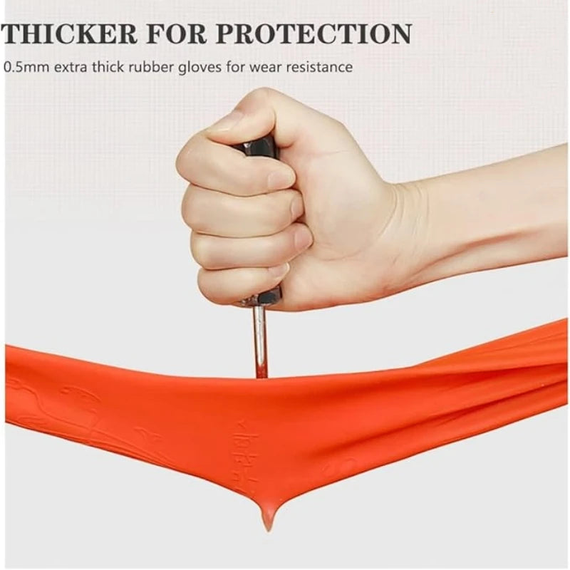 45CM Extra-Long Rubber Cleaning Gloves Non-Slip Reuseable Kitchen Washing Tools for Household Bathroom Dishwashing Latex Gloves