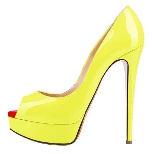 Women Pumps Elegant Platform Peep Toe Shoes