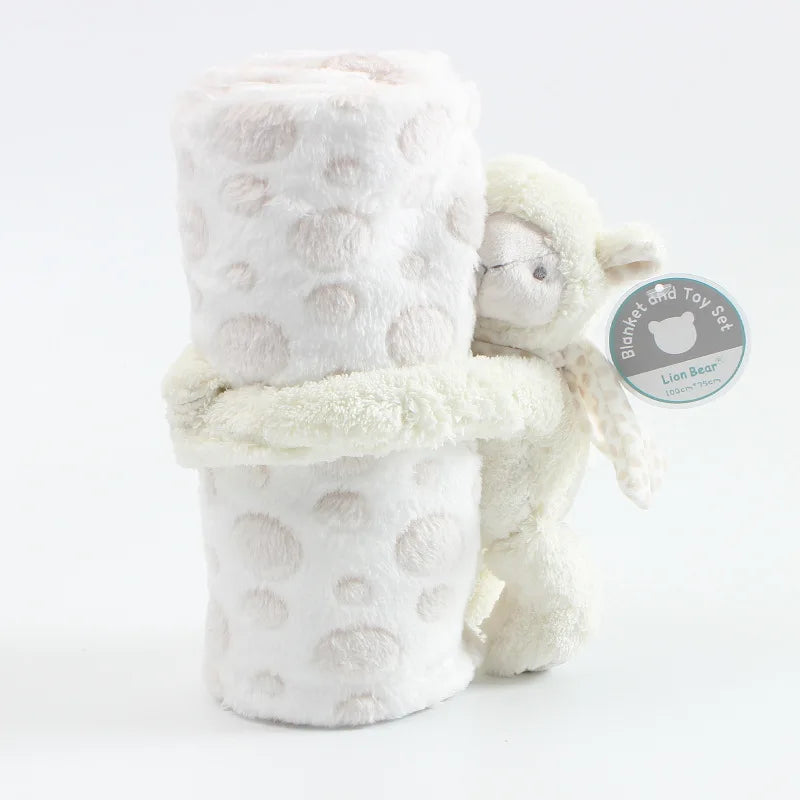 2 Piece Plush 75*100cm Baby Security Sleep Blanket 6 Style Stuffed Animal Set Pink Bunny Newborn Baby Gift