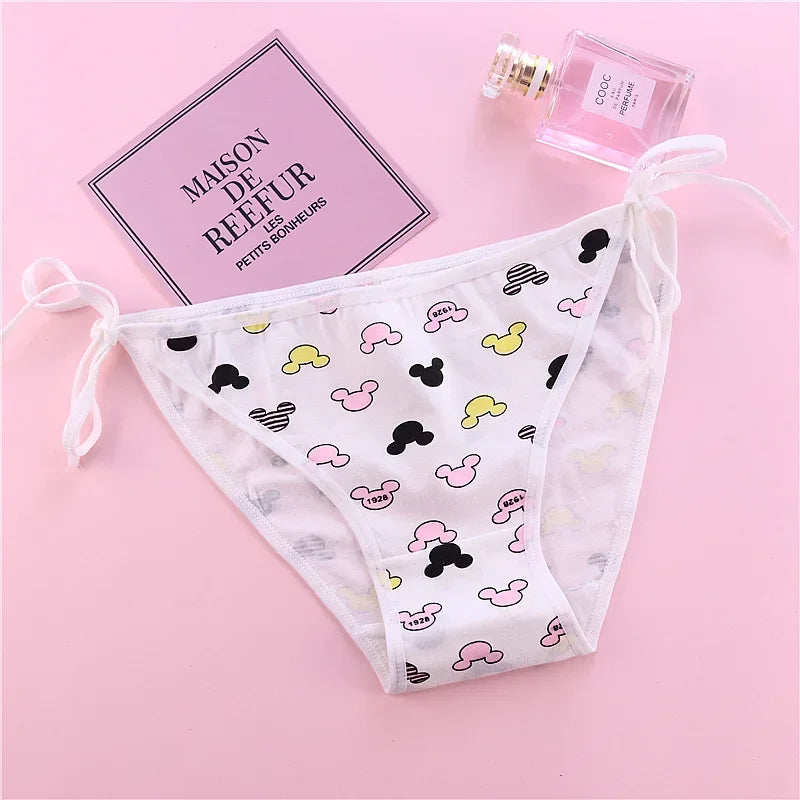 Women Funny Cotton Panties Hollow Out Seamless Briefs