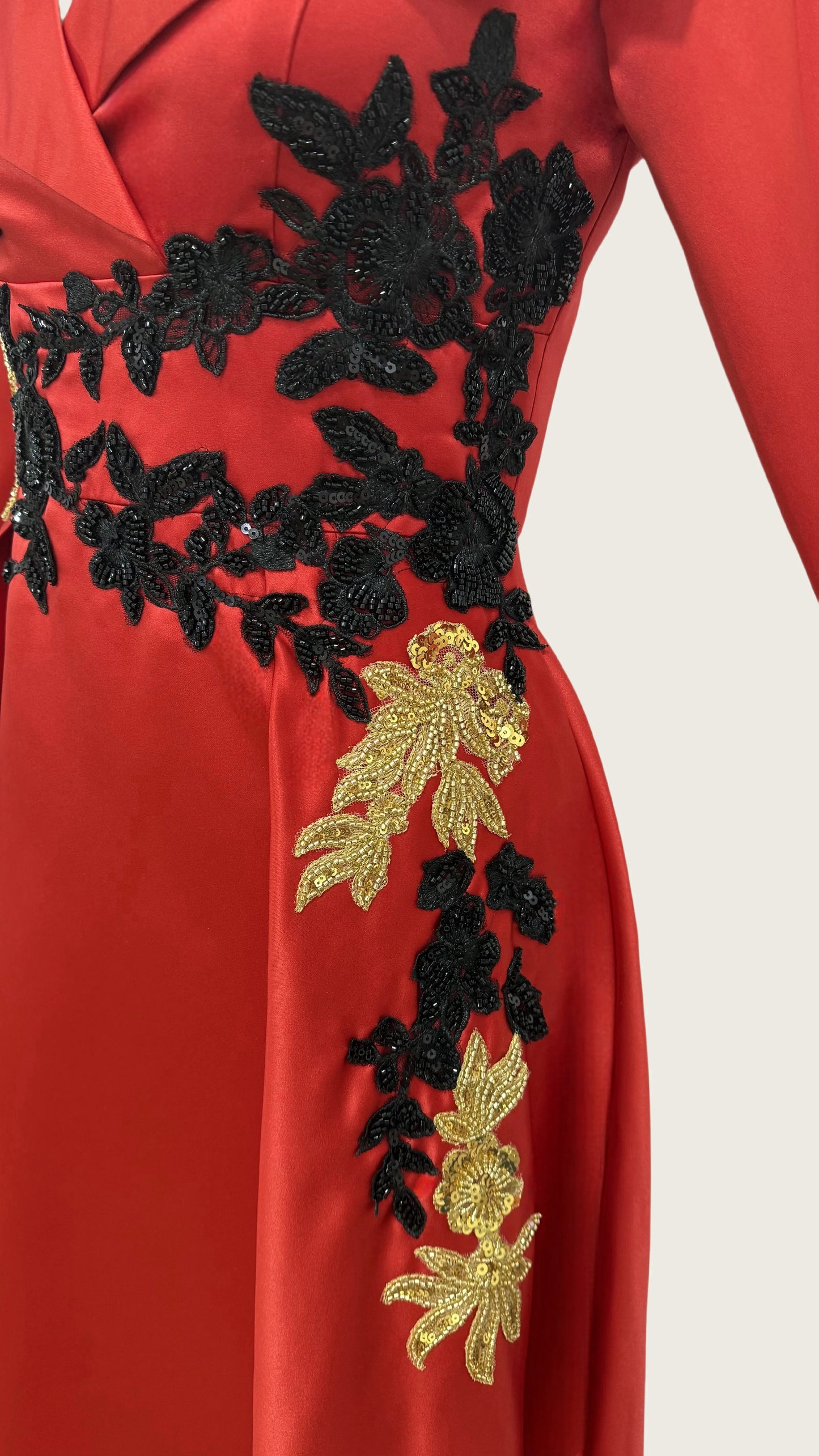 Elegant Evening Formal Gown Dress Floor Length 3/4 Length Sleeve with Appliques Beading A-Line