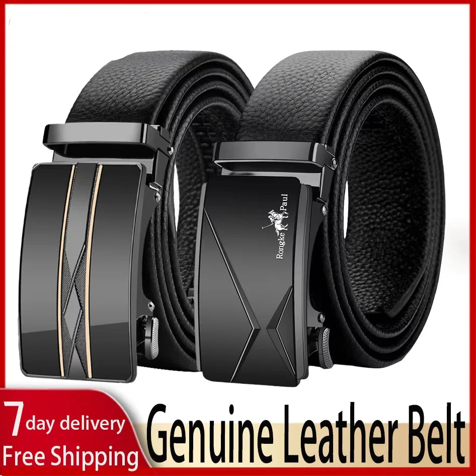 Men's Genuine Leather Belt Adjustable Waistband