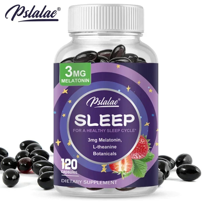 With 3 Mg Melatonin & L-Theanine Capsules, Sleep Support Helps Calm Mind and Body for Better, Longer Sleep 120 Capsules
