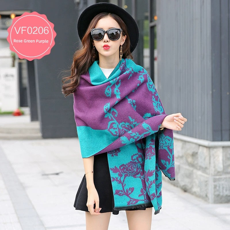 Women's Extra Large Scarf Long Double-Sided all season