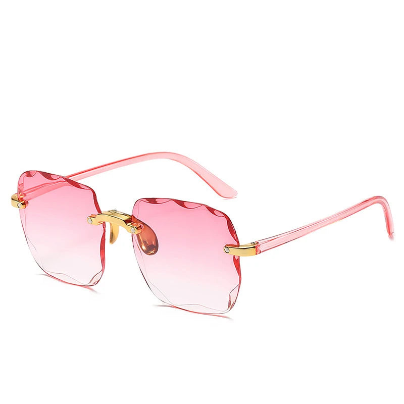 Sunglasses For Women ladies Rimless Diamond cutting Lens Brand Designer Ocean Shades