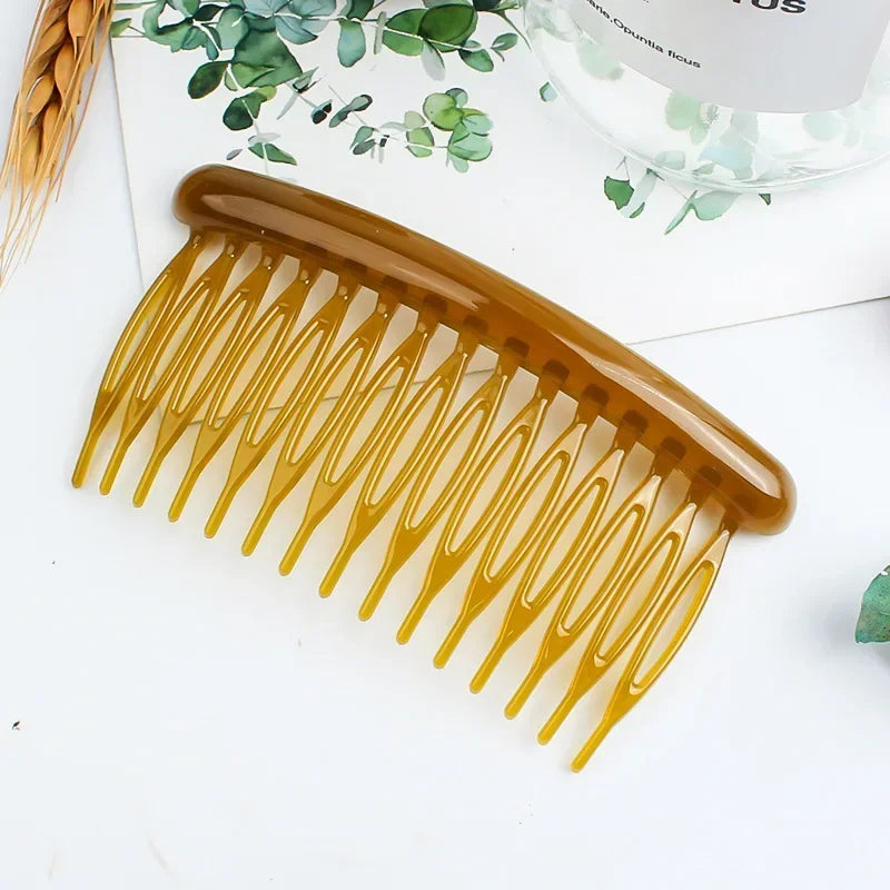 15 Teeth Frosted Candy Color Hair Comb Clip Accessory