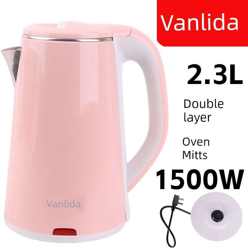 2L Electric Kettle Automatic Power off Stainless Steel Large Capacity Immersion Heater