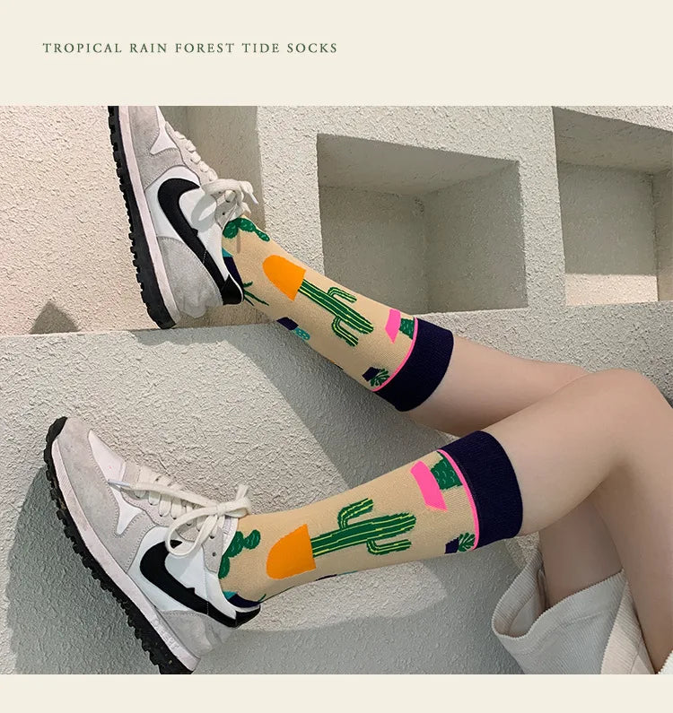 Fashion Colorful Spring Autumn Women's Socks