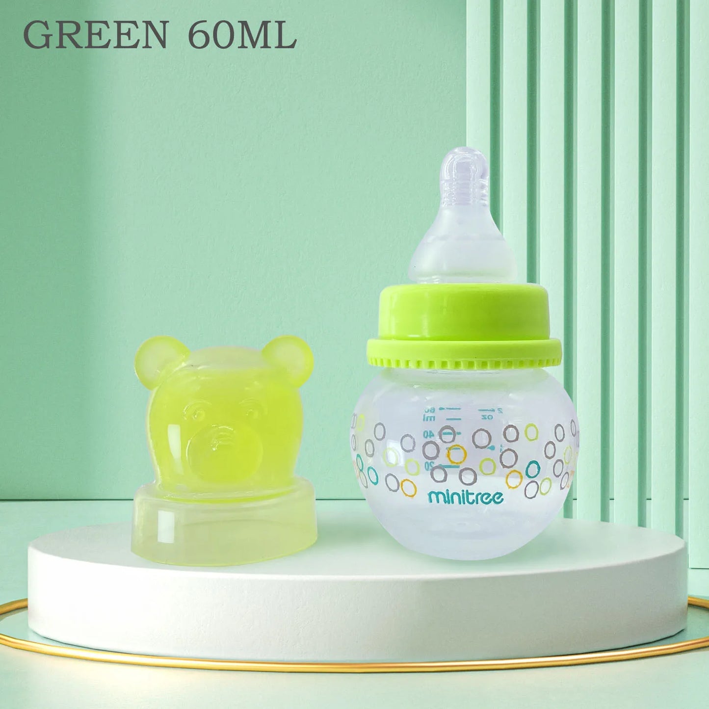 0-6 months newborn baby mini bottle, 60ml creative small windmill, fall-proof and anti-colic PP bottle, BPA-free