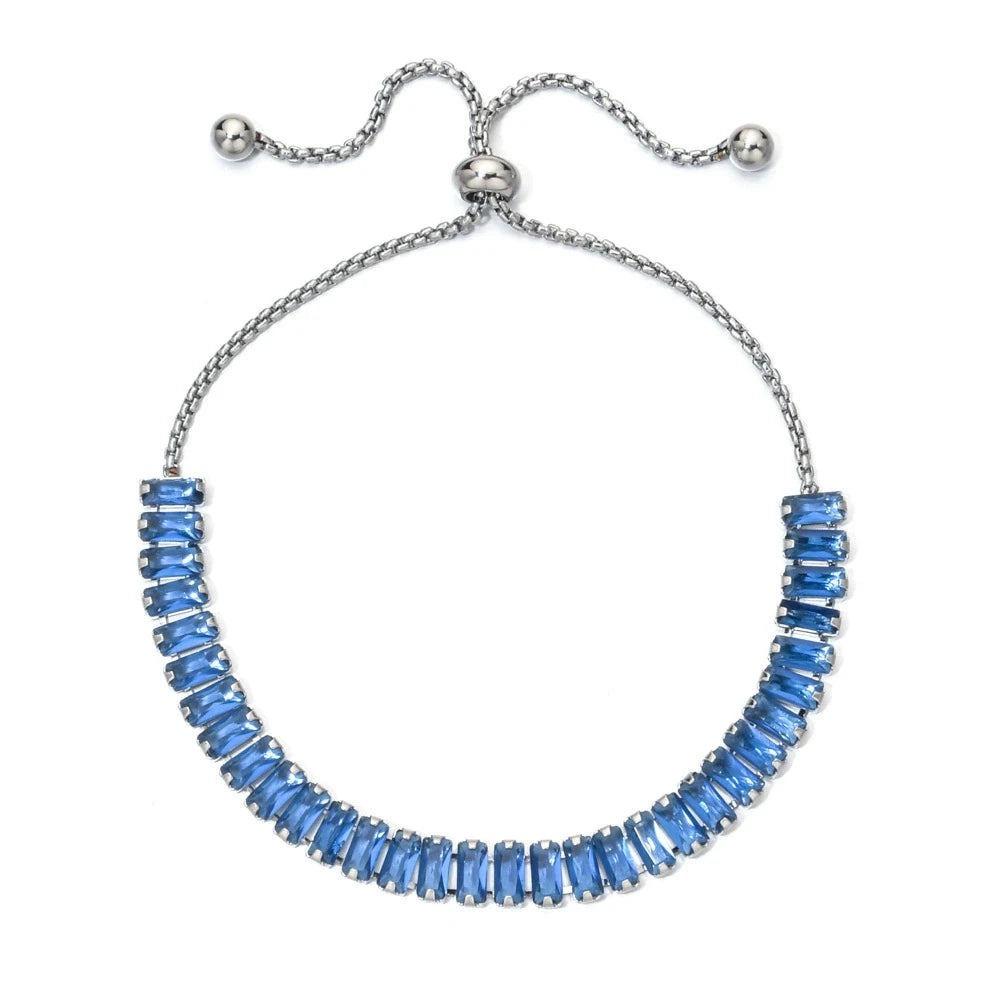 Women's Adjustable CZ Bracelet - Sparkling Zirconia Chain, Shines on Hypoallergenic Stainless Steel, Dazzling Everyday Jewelry