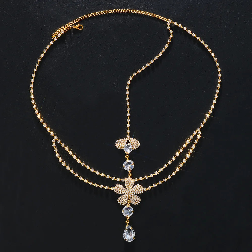 Vintage Rhinestone Head Chain Forehead Headband Indian African Bohemian Hair Accessories Crystal Fringe Tiara Headdress