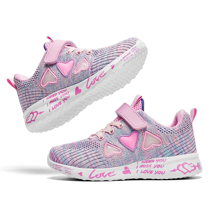 Cozy Knit Girls Ultra Breathable Lightweight Sneakers Spring & Summer