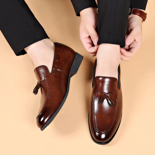 Men's Dress Leather Shoes Pointed Toe Business Casual