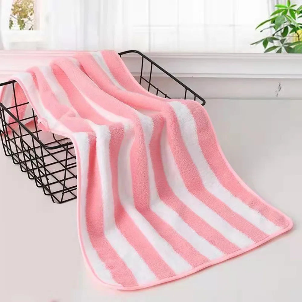 1PC Stripes Absorbent Microfiber Quick Drying Soft Bath Towel Set