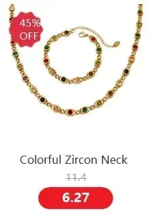 Cute Heart Necklace Earrings Bracelet Jewelry Set Stainless Steel For Women Fashion Shiny Zircon Bridal Accessories Wedding Gift