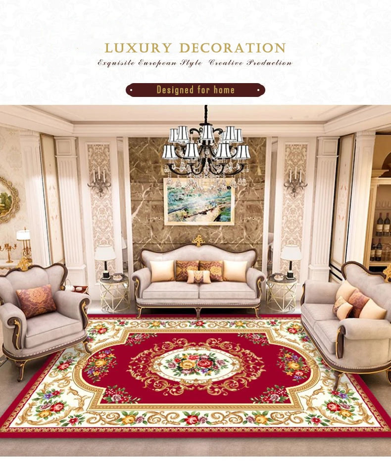 Luxury European Carpets for Living Room, Bedroom 200x300 Large Area Rugs Rug Washable