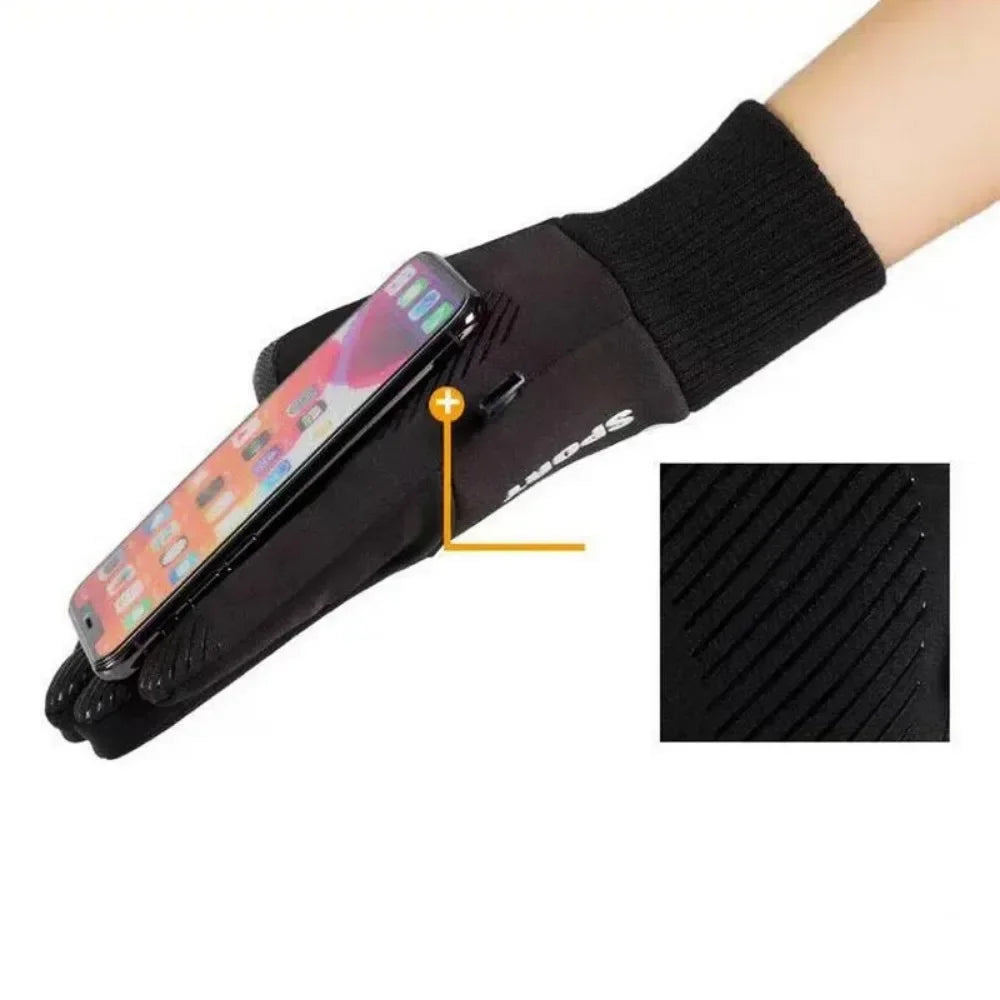 Autumn Winter Warm Full Finger Gloves Fashionable Outdoor Sports Touch Screen Anti Cold Non-slip Velvet Gloves