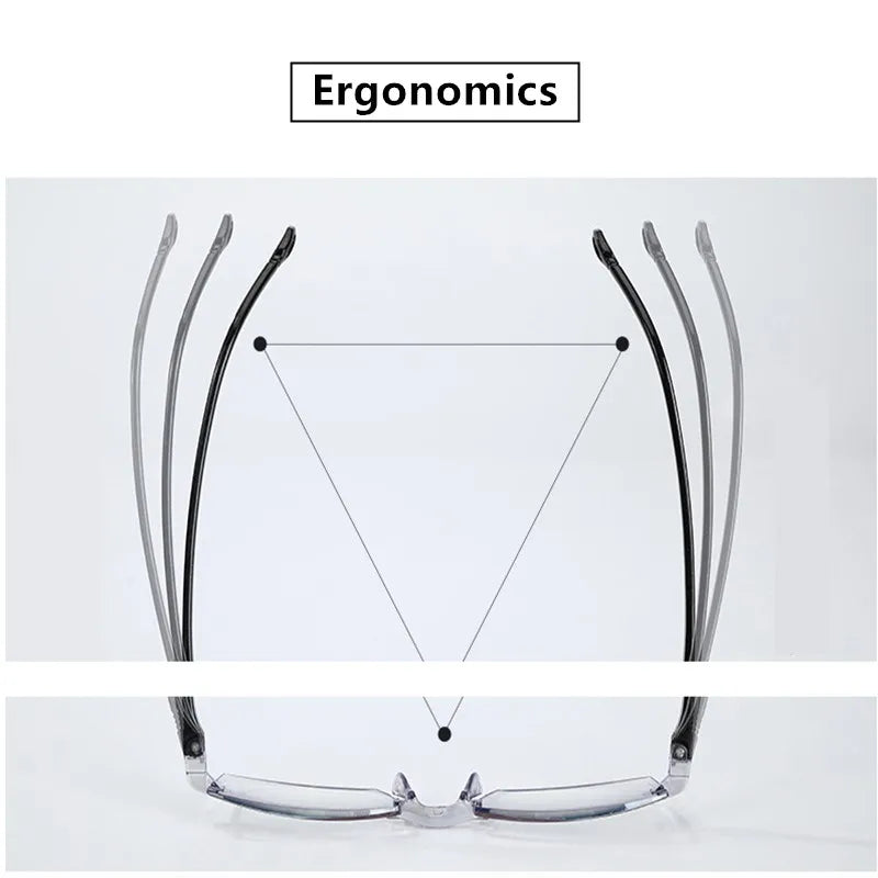 2 Pair Men Women Rimless Reading Glasses Anti Blue Light Bifocal Far Near Magnification Eyewear Presbyopic Glasses +150 +200