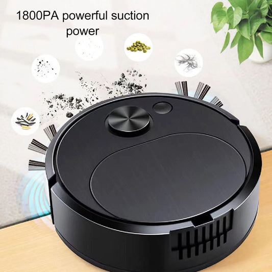 Automatic Vacuum Cleaner Compact Strong Suction Power Sweeping Robot 3 in 1 Rechargeable Low Noise