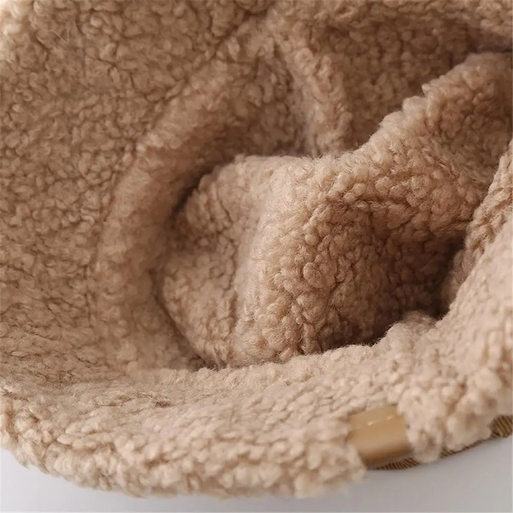 Winter Bucket Hat Thickened Soft Fisherman Cap Warm Corduroy Beanies