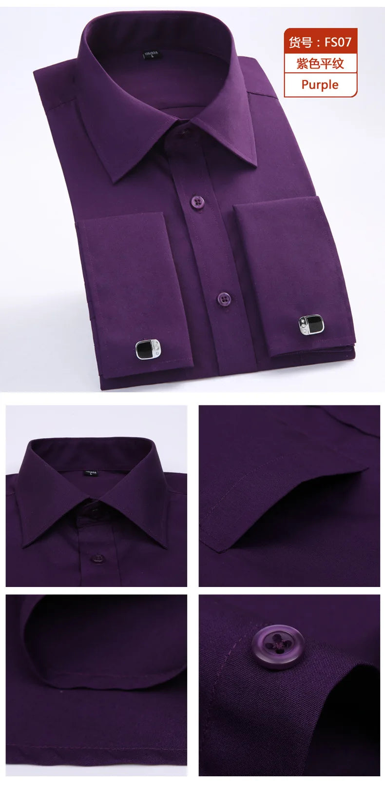 Men's Cotton No-Iron High Quality Breathable Long-sleeved Dress Shirt Spring/Summer Plus Size
