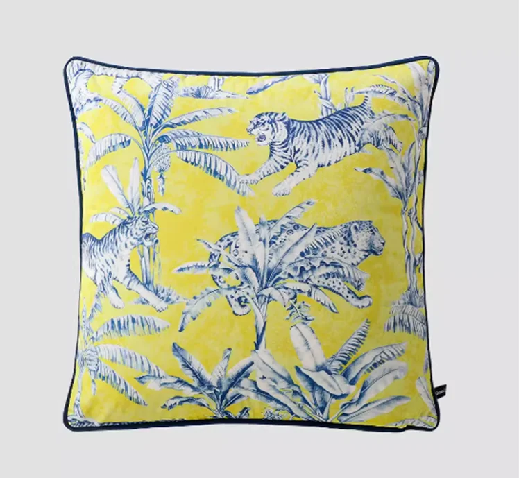 Home Gorgeous Cushion Cover Oriental Mystical Animals Print Ancient Style Decorative Pillow Case 50x50cm