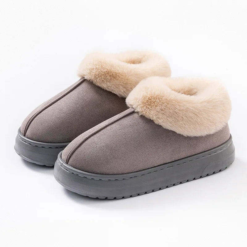 Women's Autumn Winter Cotton Slippers With Thick & Soft Soles Outdoor Indoor Wear, Comfortable Warm Anti-slip