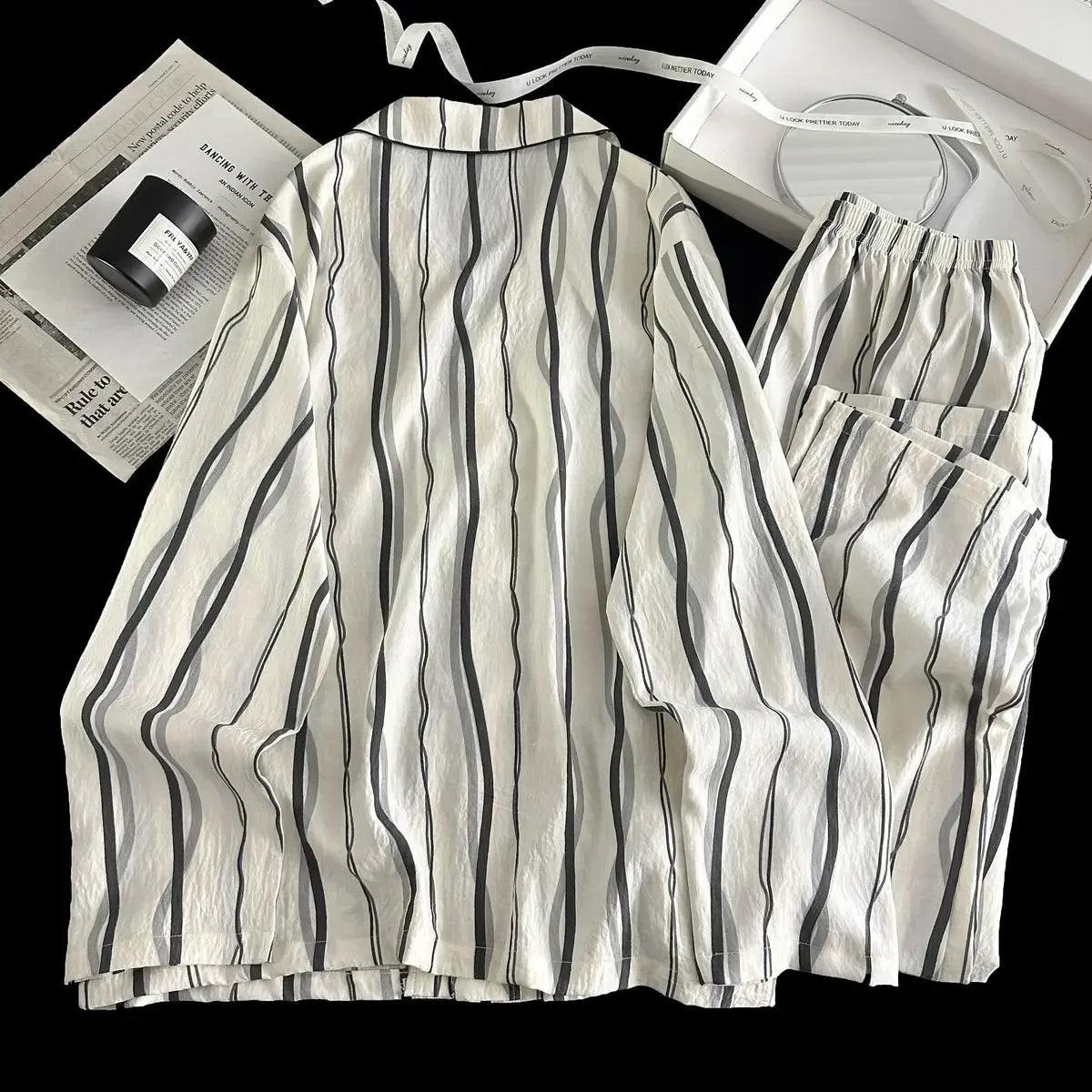 Men Spring Cloud Cotton Pajama Set Sleepwear