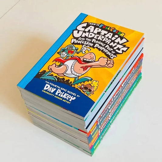12 Volumes Captain Underpants Superman Reading Edition Color Paperback Children English Books