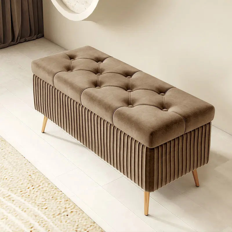 Luxury Nordic Fabric Ottomans long Sofa Bench with Storage