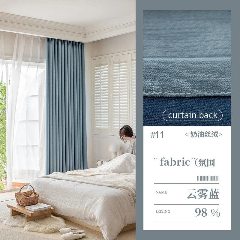 Super Soft Chenille High Blackout Curtains for Bedroom Living Room Romantic Colors Three-dimensional Texture Customize Size