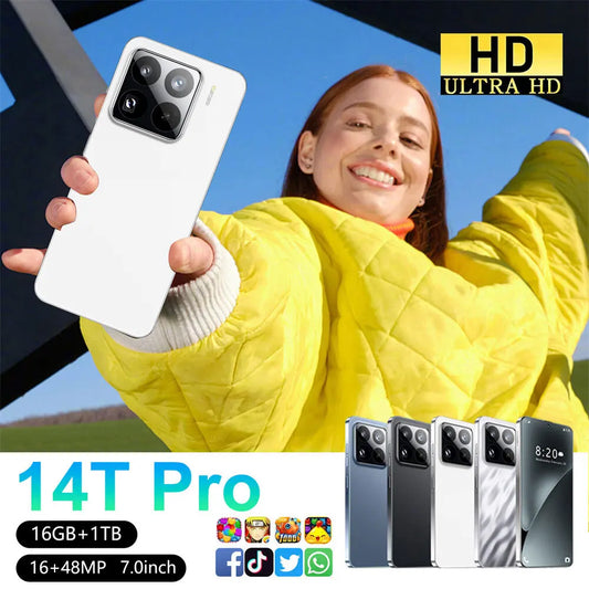 2025 New 14T Pro 7.0 Inch Global Edition Original 16GB+1TB 5G Dual Card Facial Recognition Function 6800Mah Battery