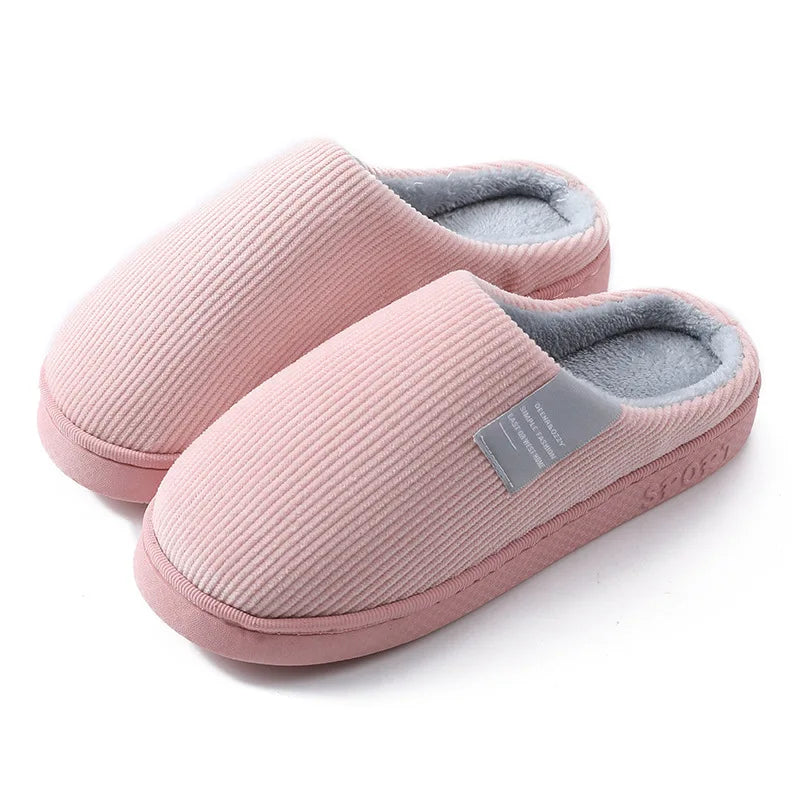 Cotton women slippers autumn & winter home indoor warm plush non-slip thick-soled