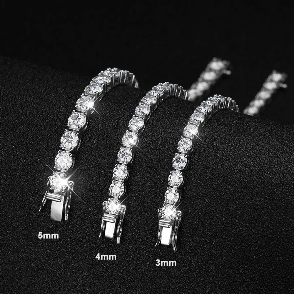 Moissanite Tennis Bracelet Women Man 925 Sterling Silver Plated 18k White Gold with GRA