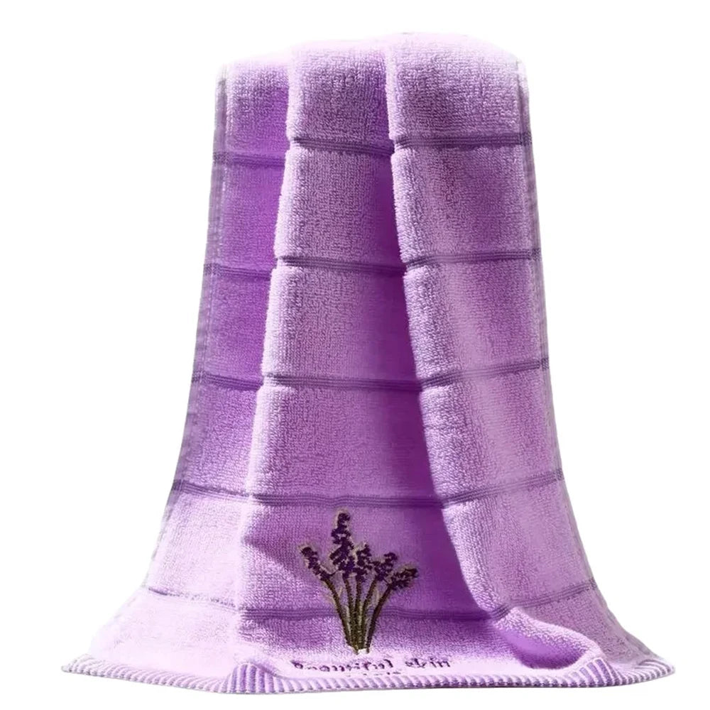 High Quality Towel Cotton Embroidery Lavender Aromatherapy Soft Hand Face Towel Set 34 X 74cm Hand Towel
