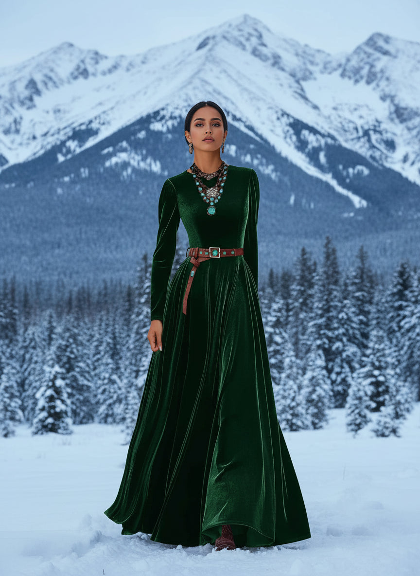 Spring Autumn O Neck Solid Chic Maxi Women Dress Long Sleeve Party Dress