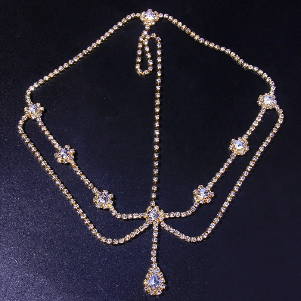 Vintage Rhinestone Head Chain Forehead Headband Indian African Bohemian Hair Accessories Crystal Fringe Tiara Headdress