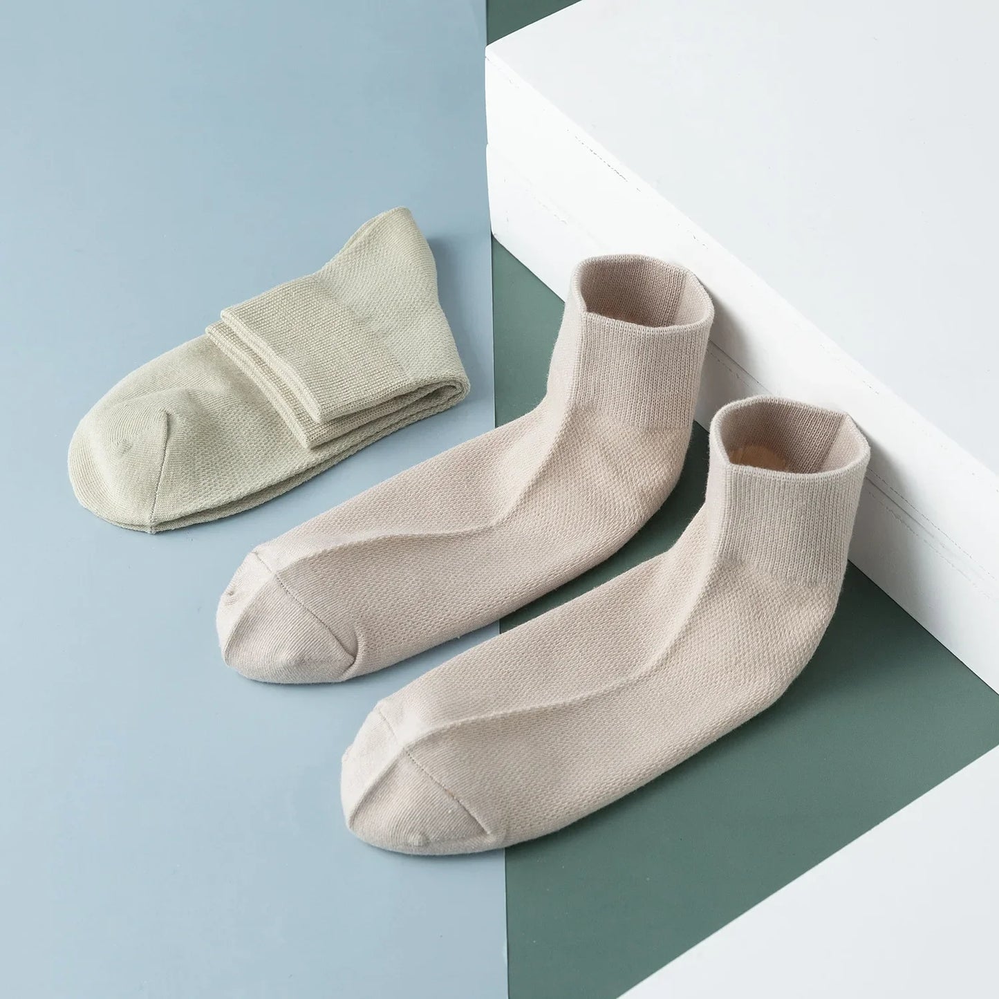 Cotton Breathable Solid Color Woman Summer Thin Socks