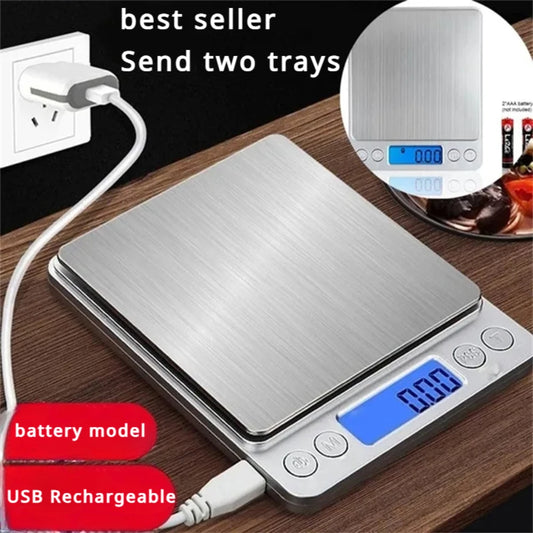 Digital Kitchen Scale Mini Pocket Stainless Steel 0.1/3000g Weigh Scales