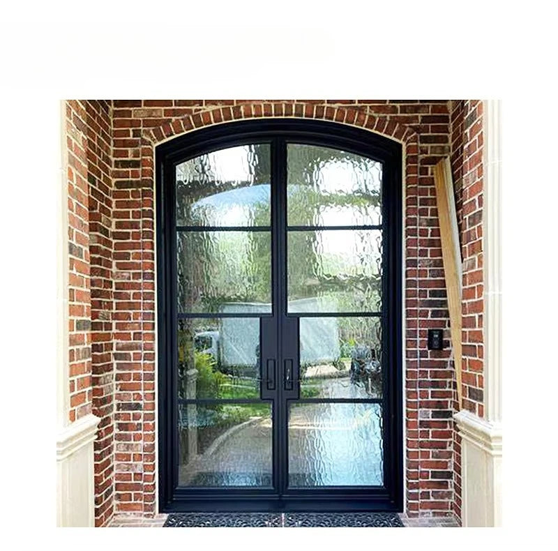 Supplier European New Grill Latest Design Safety Double Entrance Wrought Iron Door
