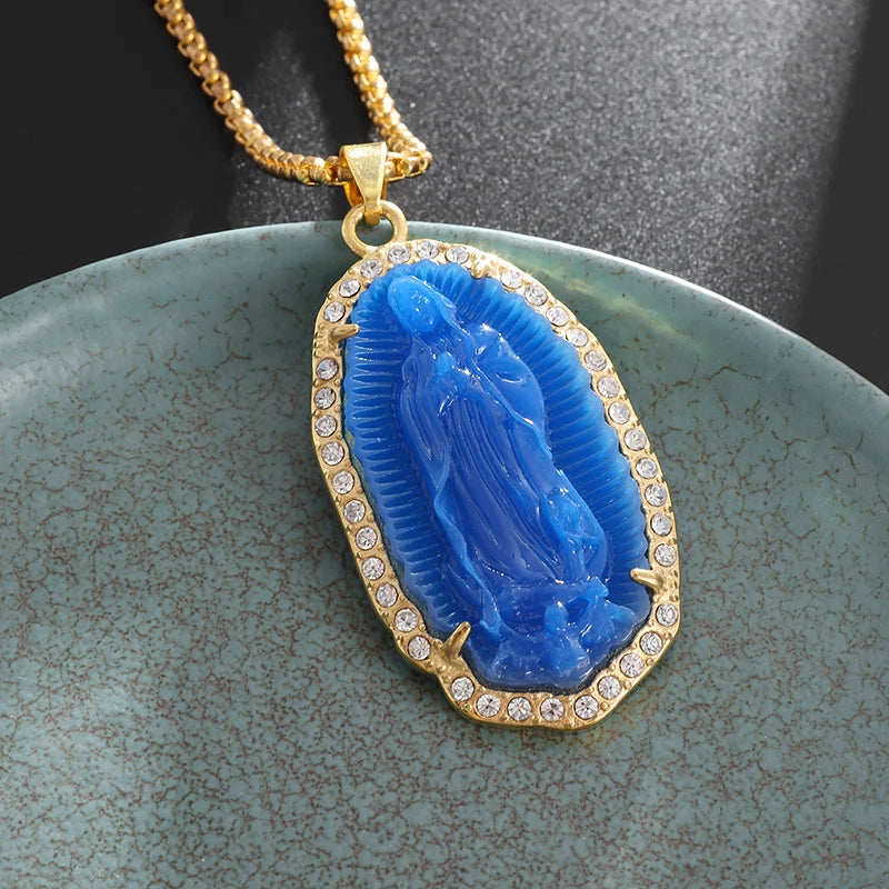 Unisex Virgin Mary Blessing Necklace Pendant