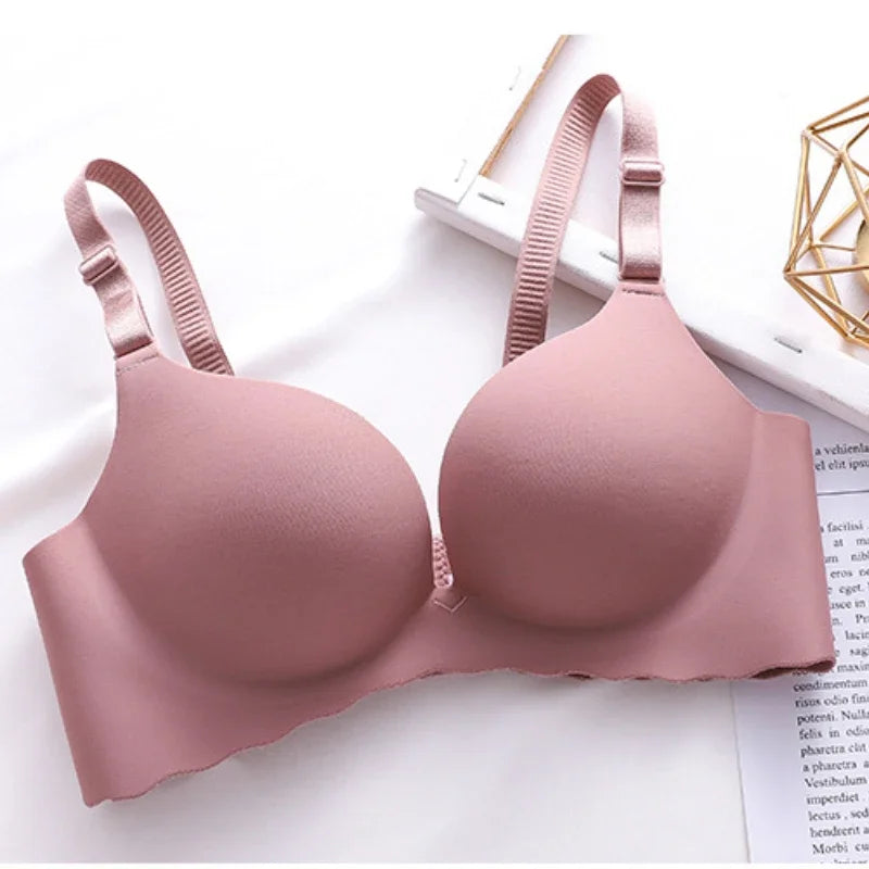 Sexy Push Up Bra Corset Wireless One-Piece Breathable Underwear Gathered Uphold Bra Set for Women Lingerie Seamless Bralette