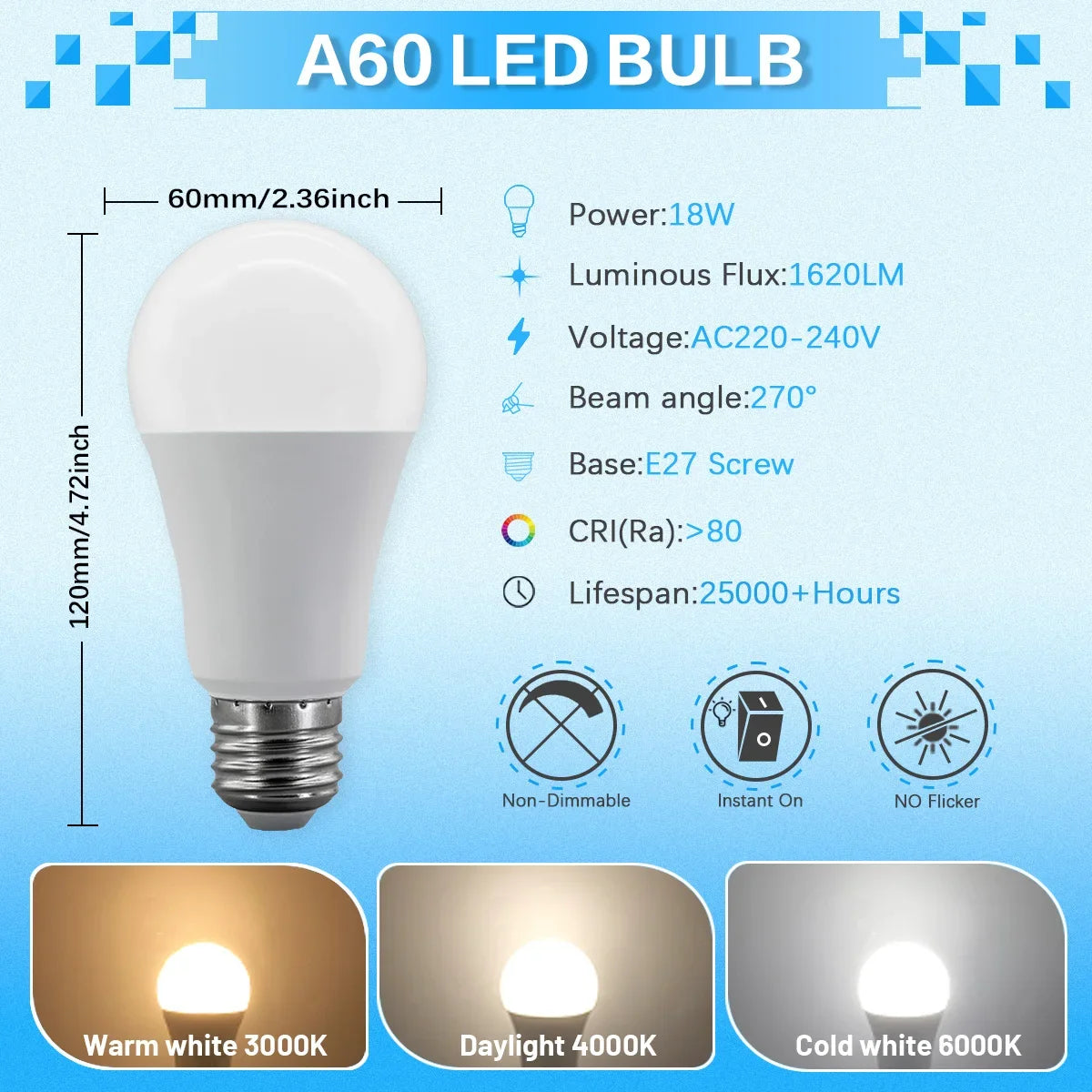 50PCS E27 LED Bulb Lamps 3W 8W 9W 12W 15W 18W 24W AC 220V 240V Cool Lighting Lampada Light Bulbs Foyer Home Indoor LED Bombilla