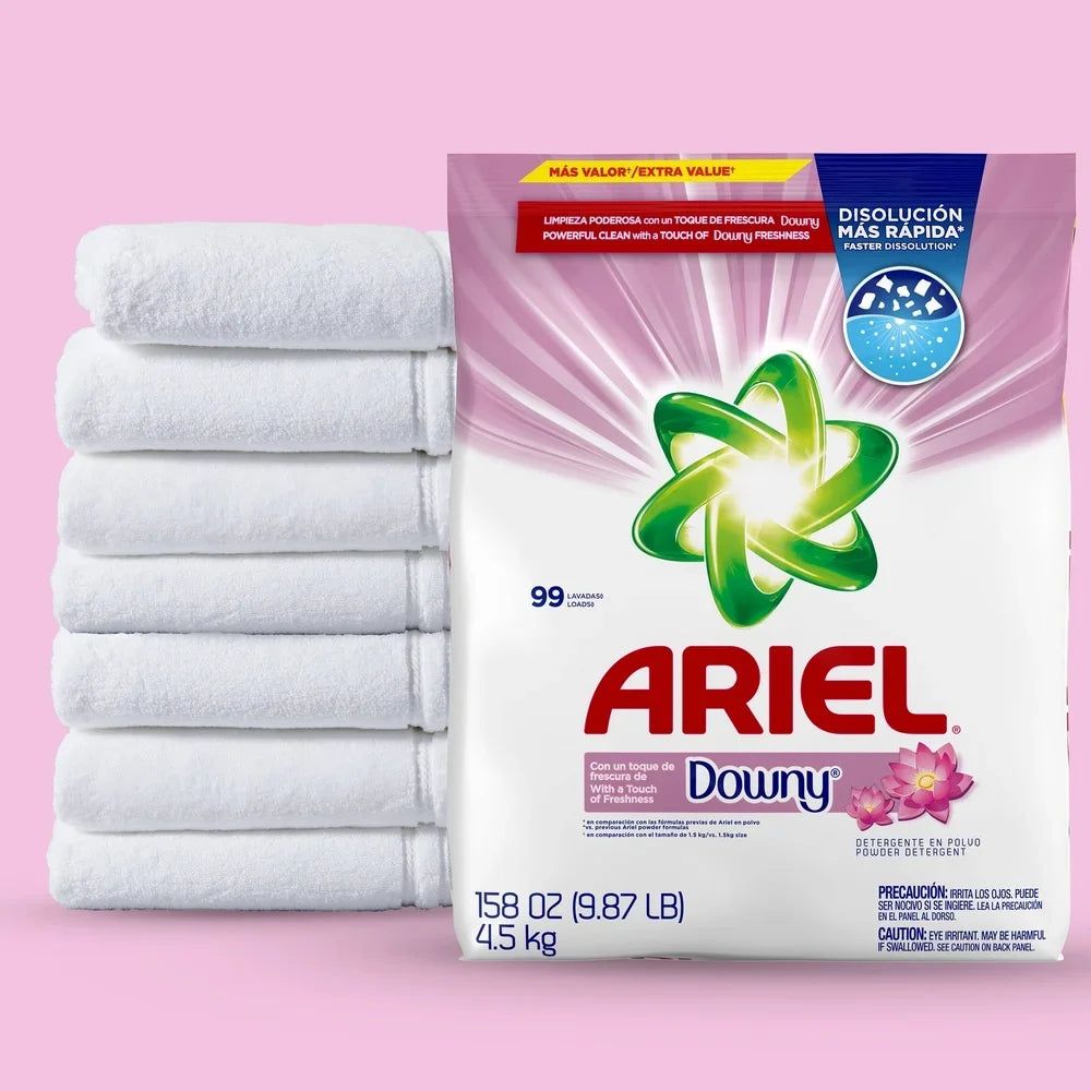 Powder Laundry Detergent with Downy Freshness 4.5KG 99 Loads Stain Removal Fabric Softener Long Lasting Freshness Color